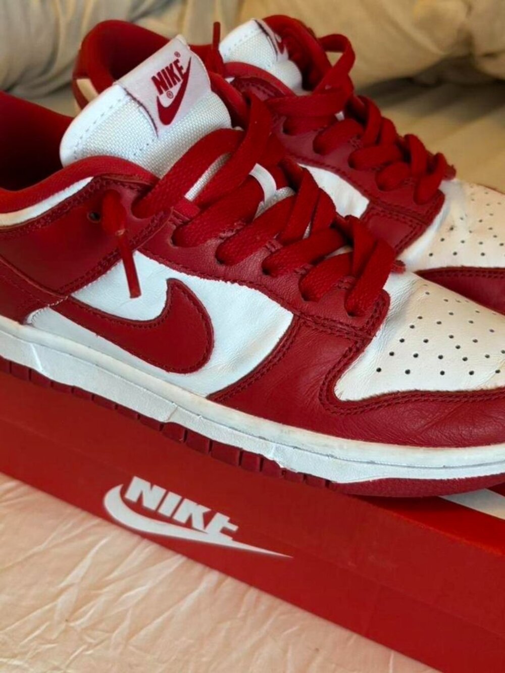 Nike Dunk Low Retro Red White Sneakers